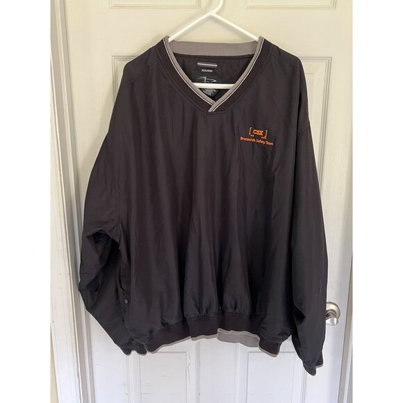 Page & Tuttle Black V-Neck CSX Railroad Golf Pullover Windbreaker 3XL - Picture 1 of 9